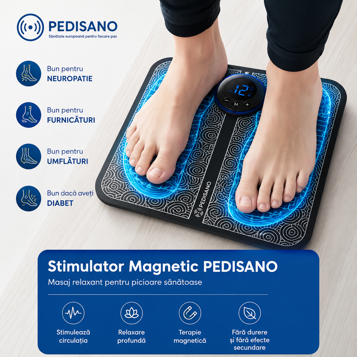 Covorașul Magnetic PEDISANO - Stimulator NMES pentru Picioare