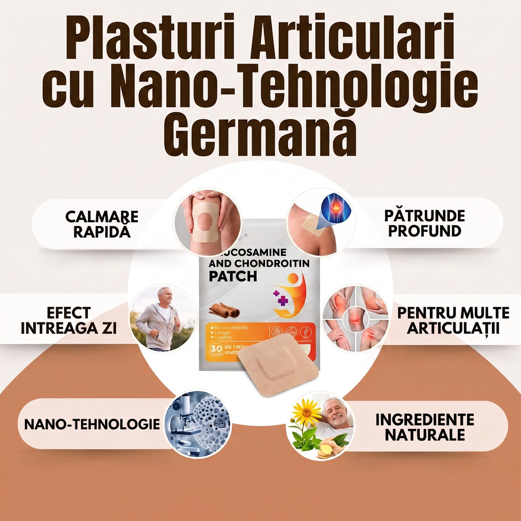 Plasturi Articulari cu Nano-Tehnologie Germană, 1 Plic (30 Plasturi)