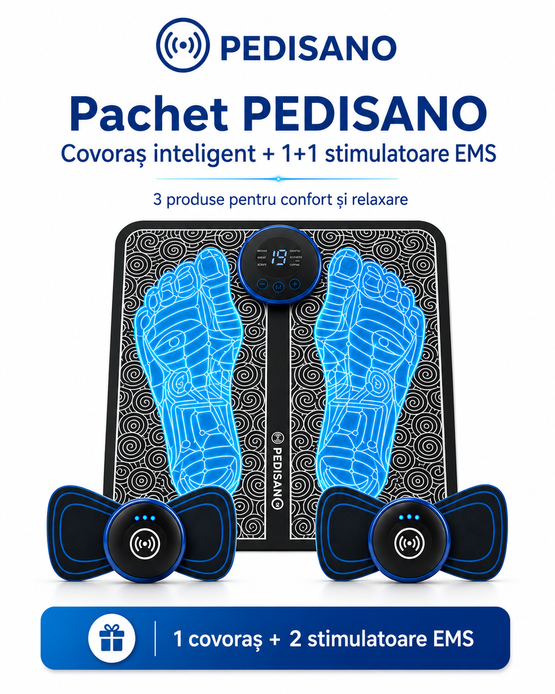 Pachet Complet PEDISANO - Covorașul Magnetic + 2 Fluturași PRO