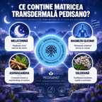 Ce contine matricea transdermala PEDISANO Dream: melatonina, magneziu glicinat, ashwagandha, valeriana
