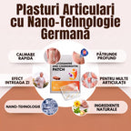 Plasturi Articulari PEDISANO cu nano-tehnologie germană, plic de 30 de plasturi, cu beneficiile principale: calmare rapidă, pătrunde profund, efect întreaga zi, pentru multe articulații